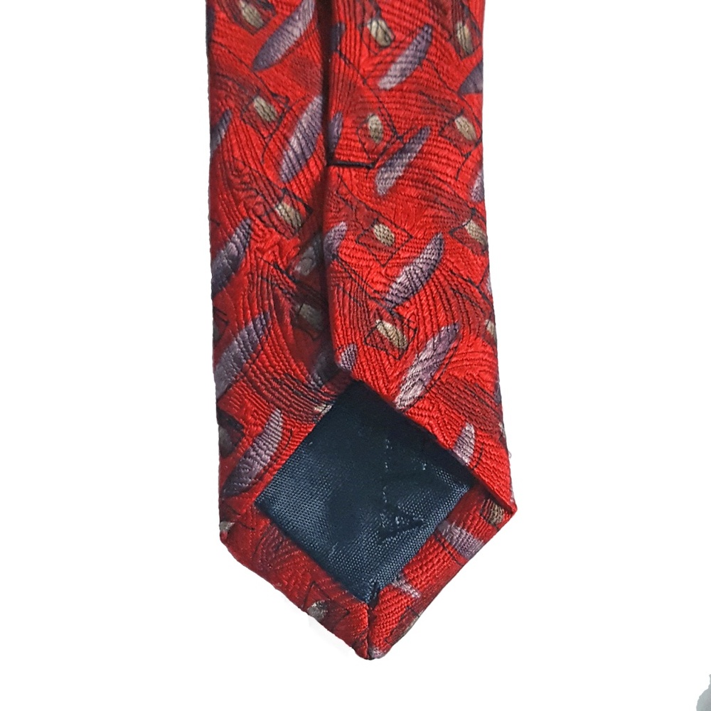 J. Garcia Sun Movement Mens Novelty Silk Tie Red - Picture 7 of 7
